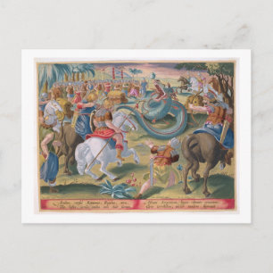 The Roman Consul Atilius Subdues the African Serpe Postcard