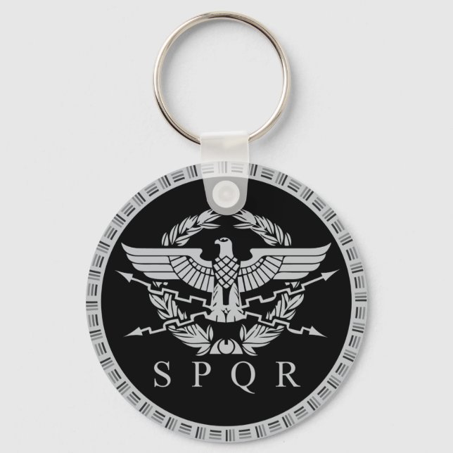 The Roman Empire Emblem Button Keychain. Key Ring (Front)