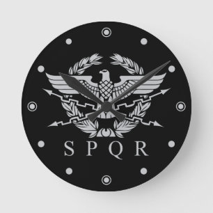 The Roman Empire Emblem - SPQR Round Clock