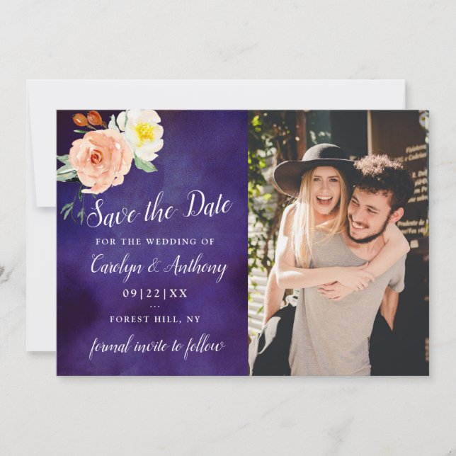 The Romance In Bloom Wedding Collection Save The Date (Front)