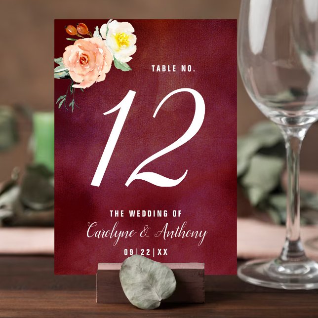 The Romance In Bloom Wedding Collection Table Number (Creator Uploaded)