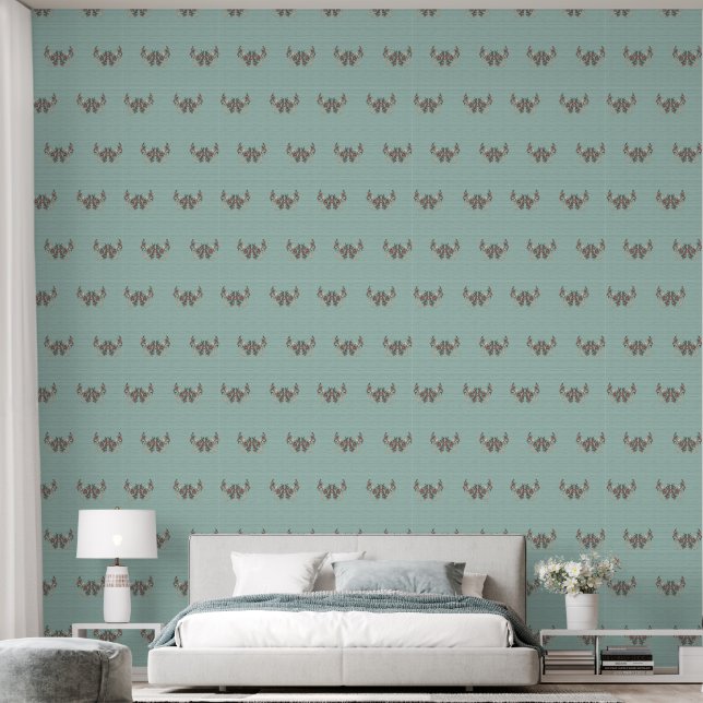 The Romance of Silk Aqua Wallpaper (Bedroom)