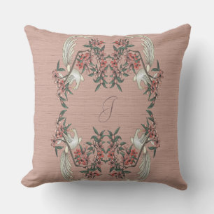 The Romance of Silk w/ Monogram 20" Peach Cushion