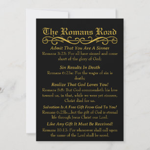 The Romans Road Sinner's Prayer Card