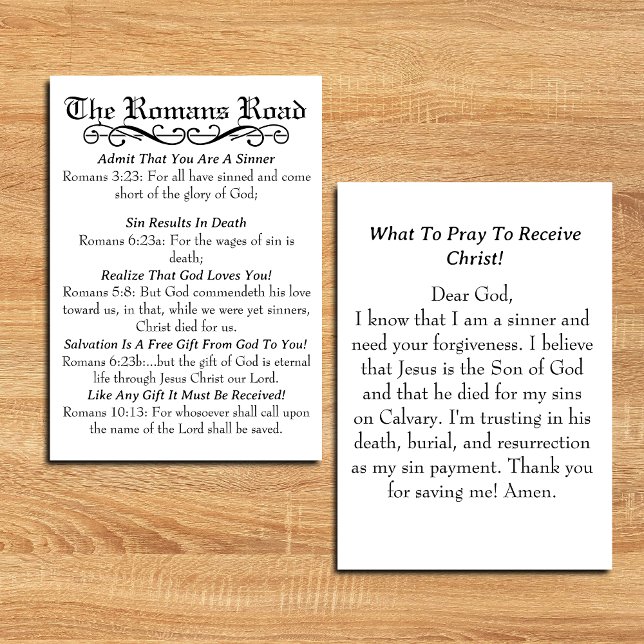 The Romans Road Sinner's Prayer Card (The Romans Road Sinner's Prayer Card)