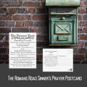The Romans Road Sinner's Prayer Postcard