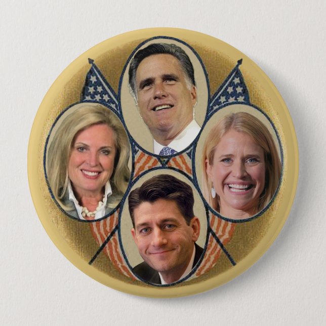 The Romney Ryan Team 10 Cm Round Badge (Front)