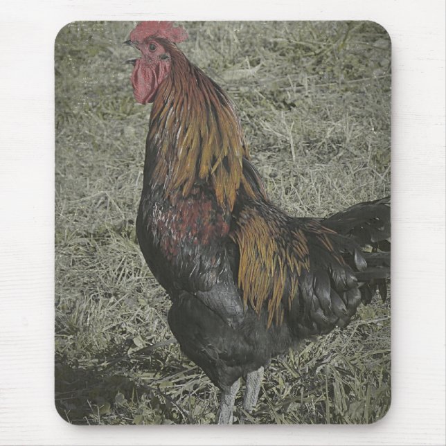 The Rooster Crows Mouse Pad (Front)