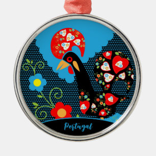 The Rooster of Portugal Metal Ornament