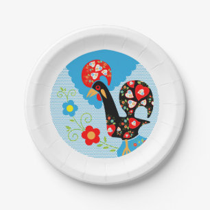 The Rooster of Portugal Paper Plate