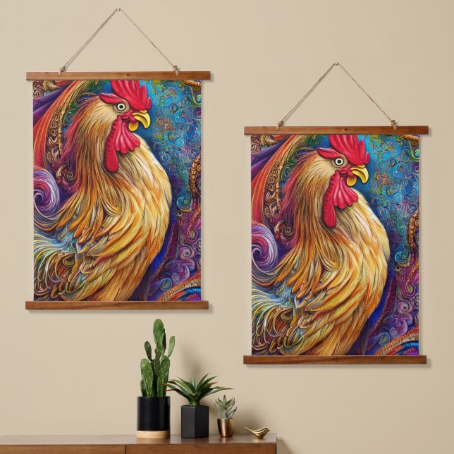 The Rooster's Portrait Hanging Tapestry (Asymmetrical)