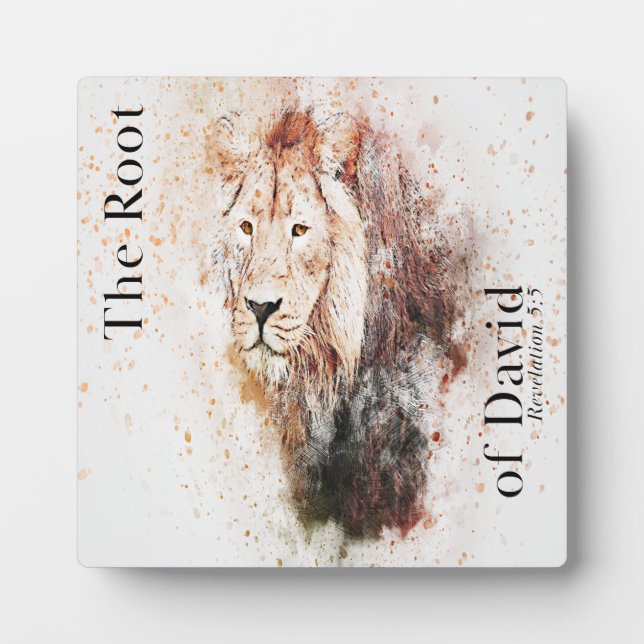 The Root of David Revelation 5:5 Lion Art Easel Plaque (Front)