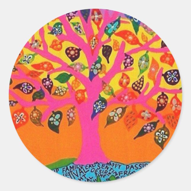 The Root Of Knowledge - Tree Of Life Classic Round Sticker (Front)