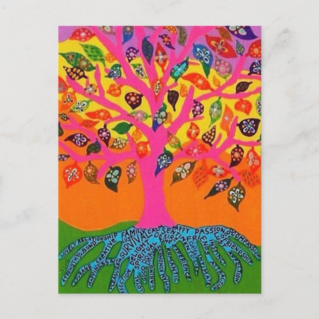 The Root Of Knowledge Tree Of Life Postcard (Front)