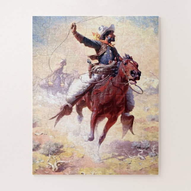 The Roping Range Cowboy William Robinson Leigh Jigsaw Puzzle (Vertical)