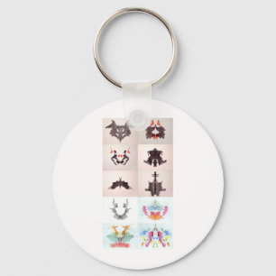 The Rorschach Test Ink Blots All 10 Plates 1-10 Key Ring