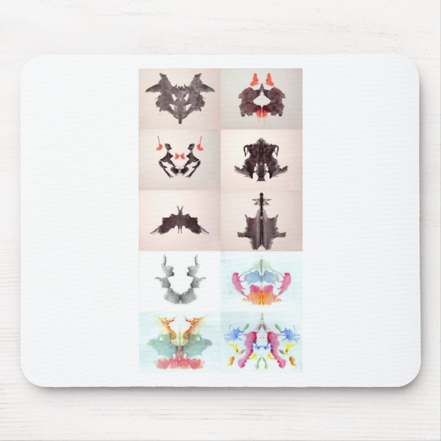 The Rorschach Test Ink Blots All 10 Plates 1-10 Mouse Pad (Front)