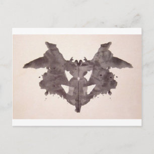 The Rorschach Test Ink Blots Plate 1 Bat, Moth Postcard
