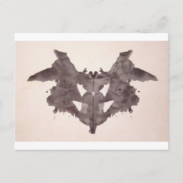 The Rorschach Test Ink Blots Plate 1 Bat, Moth Postcard (Front)