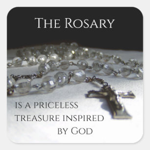 The Rosary, A Priceless Treasure Inspired by God Square Sticker