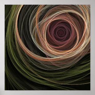 The Rose Digital Abstract Fractal Art Poster