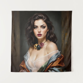 The Rose Necklace Portrait Tapestry