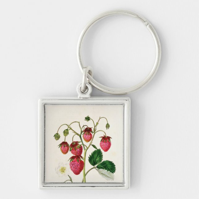 The Roseberry Strawberry, engraved by Watte Key Ring (Front)