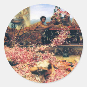 The Roses of Heliogabalus by Lawrence  Alma-Tadema Classic Round Sticker