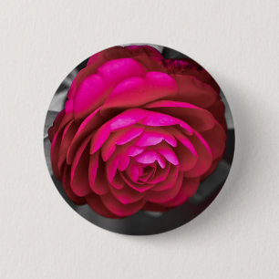 The Rosy Camellia  6 Cm Round Badge
