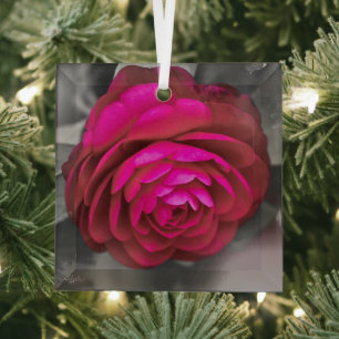 The Rosy Camellia Glass Tree Decoration