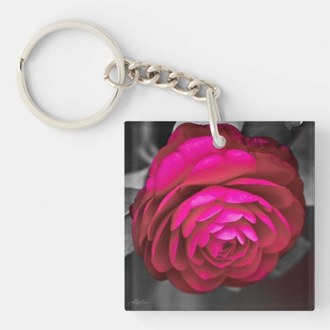 The Rosy Camellia  Key Ring (Front)