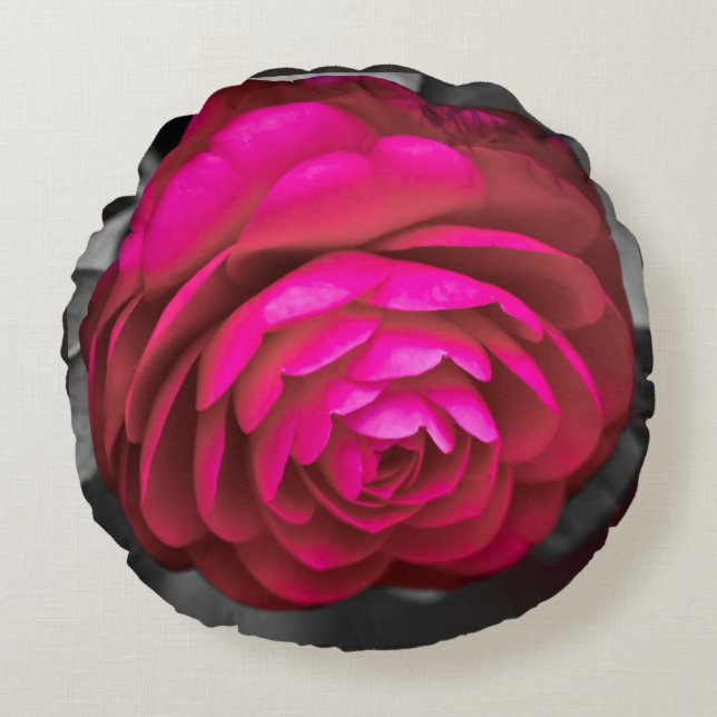 The Rosy Camellia  Round Cushion (Front)