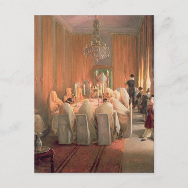 The Rothschild Family at Prayer Postcard (Front)