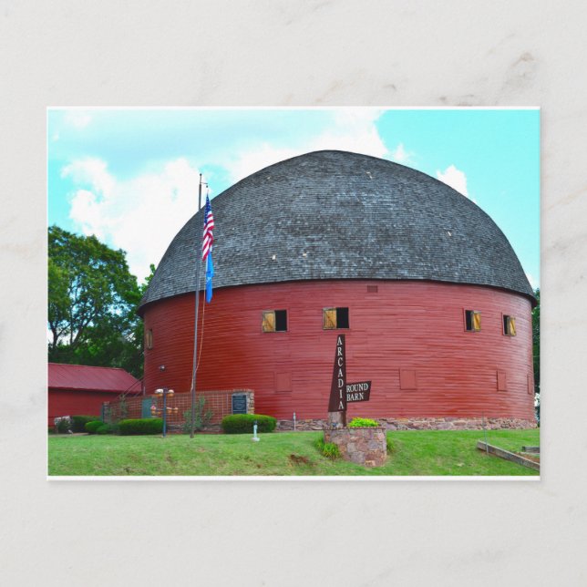 The Round Barn of Arcadia Postcard (Front)