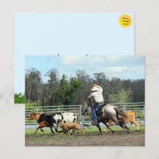 The Roundup - Cowboy Postcard