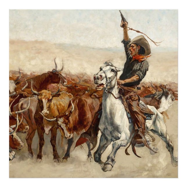 The Roundup Western Art by Frederic Remington Photo Print (Front)