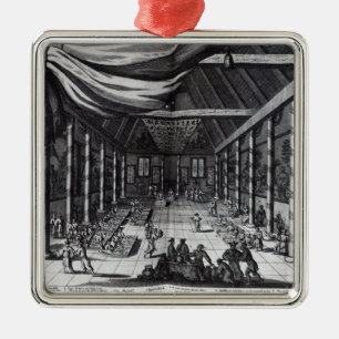 The Royal Banquet, illustration Metal Ornament