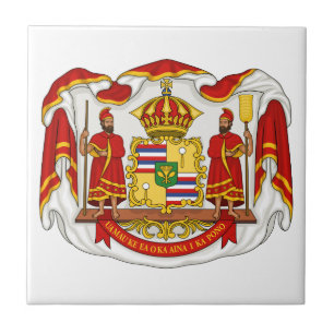 The Royal Coat of Arms of the Kingdom of Hawaii Ceramic Tile