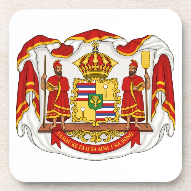 The Royal Coat of Arms of the Kingdom of Hawaii Coaster (Front)