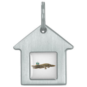 The Royal Croc - Alligator with Jewellery and Crow Pet ID Tag