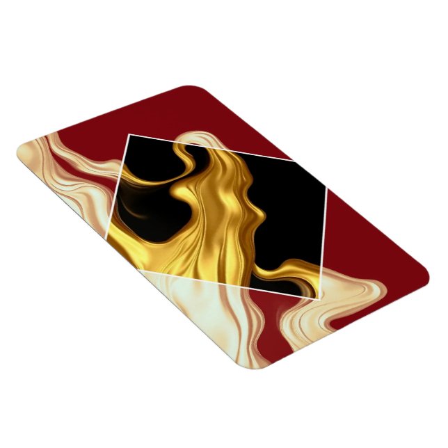 The Royal Flow Photo Magnet: Regal Crimson & Gold  Magnet (Right Side)