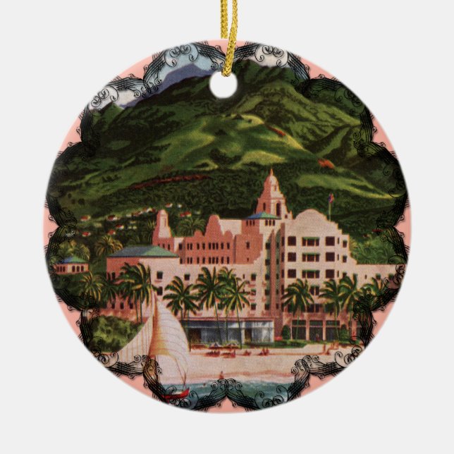 The Royal Hawaiian Hotel Ceramic Tree Decoration (Front)