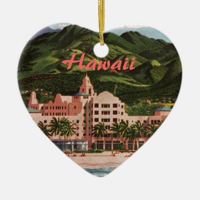 The Royal Hawaiian Hotel Ceramic Tree Decoration (Front)