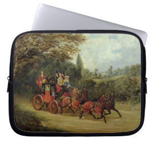 The Royal Mail Coach with Passengers (oil on canva Laptop Sleeve