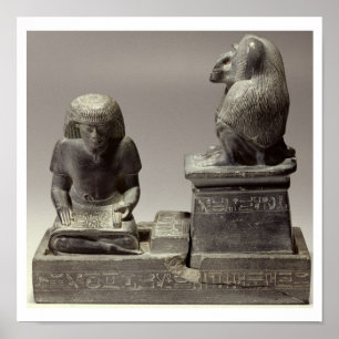 The royal scribe Nebmertuf writing under the prote Poster