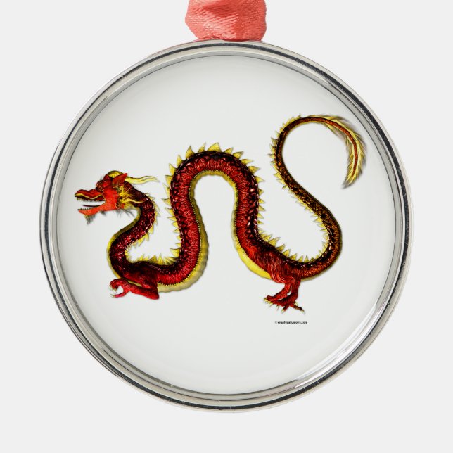 The Ruby Dragon Metal Ornament (Front)