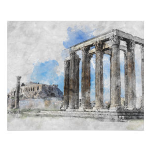 The ruins of ancient temple Zeus, Athens, Greece Photo Print