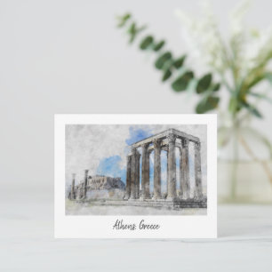 The ruins of ancient temple Zeus, Athens, Greece Postcard