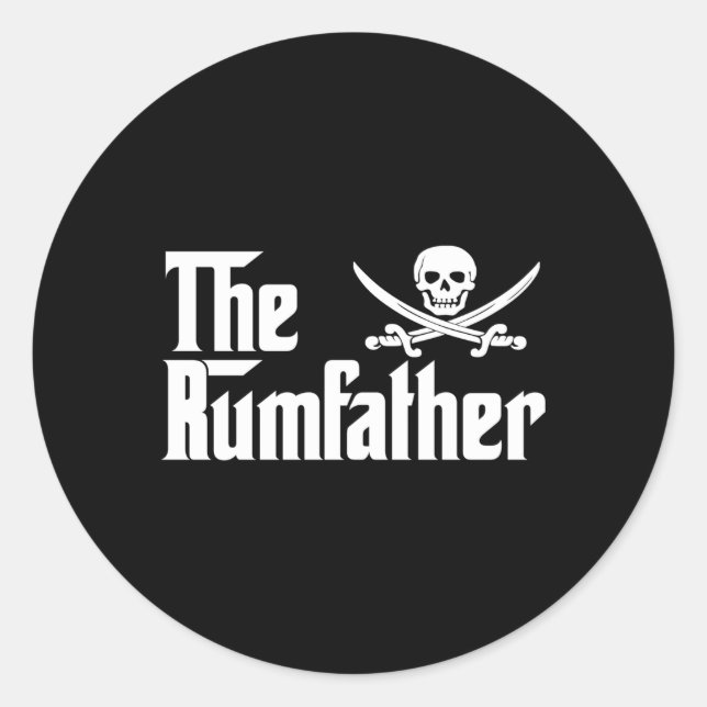 The Rum Father Drinking Rum S Classic Round Sticker (Front)