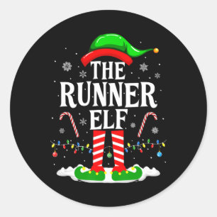 The Runner Elf Xmas Funny Runners Christmas Runnin Classic Round Sticker